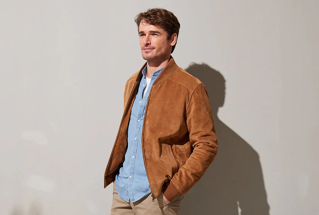 CRW  Luxe Suede Bomber Jacket