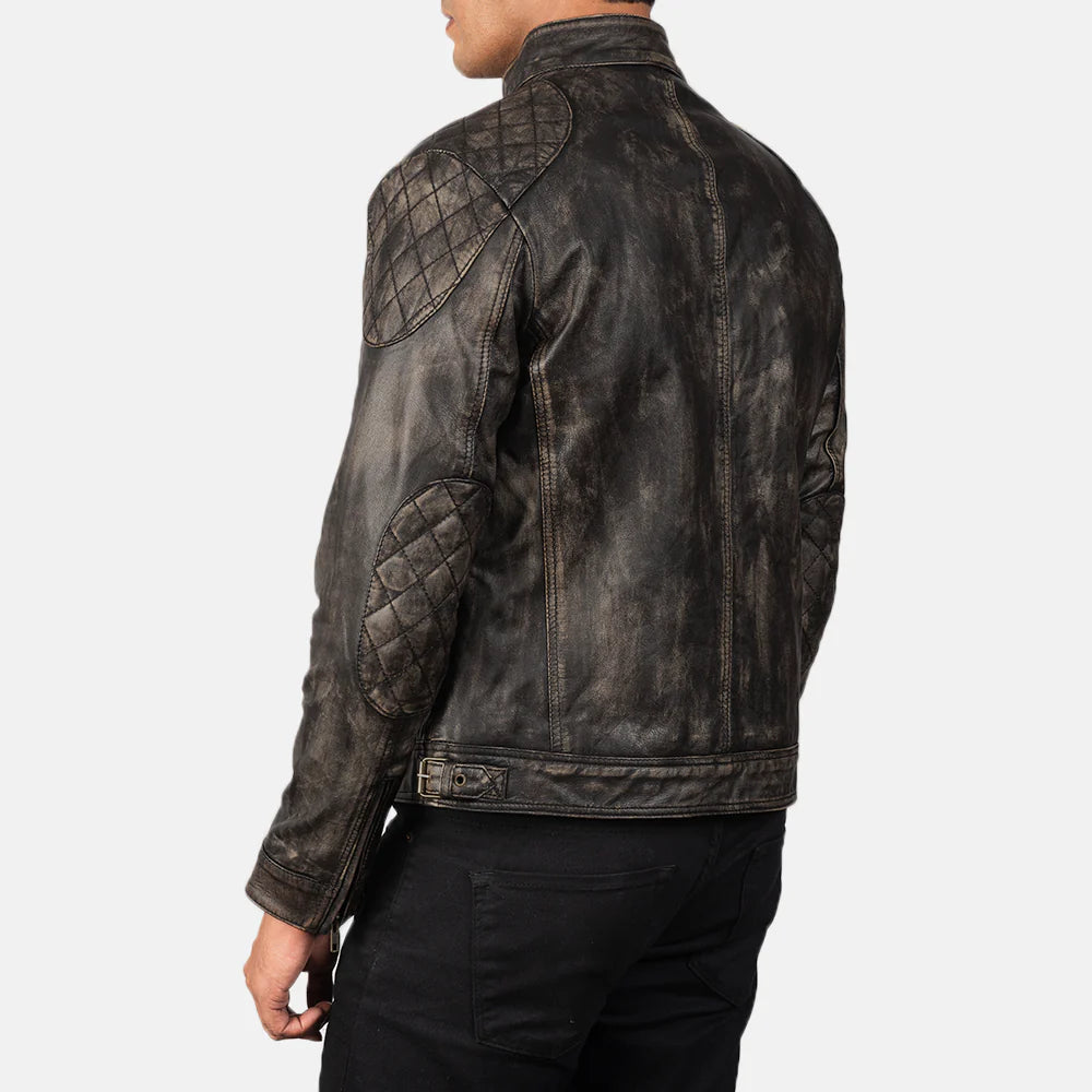 Gatsby Cinnamon Leather Biker Jacket – Men’s Classic Sheepskin Edition
