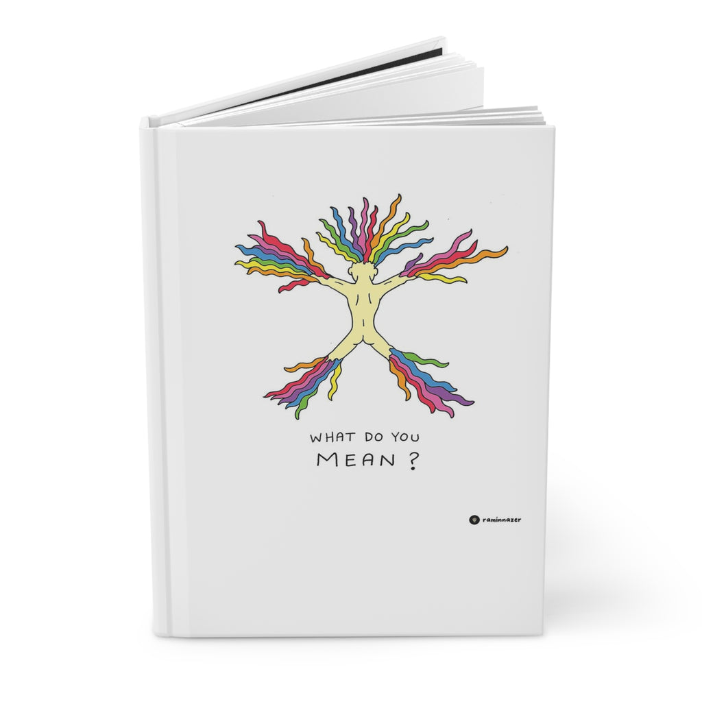 Colorful Motivational Hardcover Journal – 'What Do You Mean?,' Creative Writing, Self-Reflection, Gift for Writers, Daily Planner